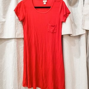 Comfy Cotton Dress-Red